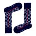 Love Sock Company Men's Funky Cool Polka Dots Dress Socks Red Line Navy (M)