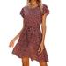 Tetyseysh Women's Summer Casual Dresses Floral Print Ruffle A Line Mini Dress