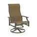 Tropitone Marconi Sling High Back Swivel Patio Chair Metal in Brown | 43.5 H x 25.5 W x 27.5 D in | Wayfair 452070_MOC_Breezeway