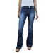 Women's Stretch Flare Denim Jeans Ladies High Waisted Slim Fit Bell Bottoms Denim Boot-cut Pants Trousers