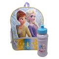 Girls Disney Frozen 16" Backpack Anna Elsa w/ 16oz Pull Top Water Bottle Set