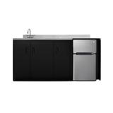 Summit Appliance 3.2 Cubic Feet cu. ft. Mini Fridge w/ Freezer Kitchenette Stainless Steel in Black/Gray | 34 H x 71.75 W x 23.75 D in | Wayfair