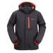 Men's Performance Insulated Ski Jacket with Zip-Off Hood,Tangerine Burst,M