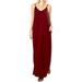 Women's Summer Camisole Loose Maxi Solid Pocket Dress Color: JR, Size: XL