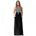 Women's Summer Round Neck Slim Sleeveless Sling Striped Dress Casual Beach Floor Long Dresses with Pockets