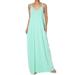 TheMogan Women's PLUS V-Neck Draped Jersey Casual Beach Cami Long Maxi Dress W Pocket