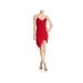 Sunset & Spring Womens Faux Wrap Ruched Cocktail Dress