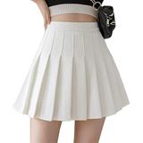 Hirigin Girls High Waisted Plain Pleated Skirt Skater Tennis School Uniforms A-line Mini Skirt Lining Shorts