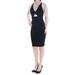 DKNY $358 Womens New 1042 Black Racerback V Neck Body Con Dress M B+B