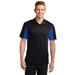 Sport Tek Adult Male Men Side Blocked Short Sleeves Polo Black/Tr Royal Medium