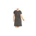 Nic + Zoe Womens Letterpress Printed Twist Waist Casual Dress