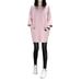 Zewfffr Plus Size Solid Color Dress Women Fake 2pcs Long Sleeve Dresses (Pink 2XL)