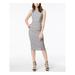 XOXO Womens Gray Plaid Lace Up Sleeveless Midi Wear To Work Dress Size L