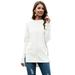 Women's Solid Color Long Sleeve Shirt Pullover Round Neck Side Split High Low Tunic Tops Fall Tops for Women Long Sleeve Side Split Casual Loose Tunic Top