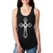 Junior's Fleur De Lis Cross Black Racerback Tank Top T-Shirt X-Large Black