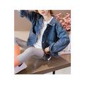 Kids Girls Casual Dual Pocket Snap Closure Denim Jacket