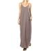 Women's Spaghetti Strap Maxi Dresses with Pockets Casual V Neck Loose Casual Long Summer Dress Boho Sundress