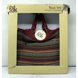 The Sak Belle Tote Hand-Crafted Tightweave Crochet Bag Gypsy Stripe