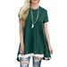 Womens Plus Size Short Sleeve Summer Shirt Lace Splicing Tunic Tops Cute Casual Swing Layered Blouses Shirts for Women