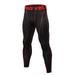 Quick Dry Trousers for Men Compression Cool Dry Sports Tights Pants Base layer Running Leggings Yoga Rashguard Men's Black & Red S