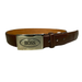 Men's Genuine Leather Belt With 'big Boss' Gun Metal Buckle - Small