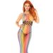 Leg Avenue Women's Rainbow Fishnet Halter Dress