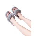 UKAP Ladies Womens Flip Flop Slippers Plush Indoor Faux Fur Thong Home Spa Toe Shoes