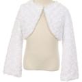 Big Girls Cute Fluffy Chenille Fur Flower Girls Bolero Jacket Coat (10GG7) White 8