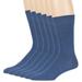 Mens Cotton Lightweight Soft Socks, Denim Blue, Large 10-13, 6 Pack