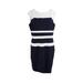 Lauren Ralph Lauren Womens Navy White Sleeveless Striped Sheath Dress 0