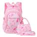 Vbiger 3 Pieces School Backpack 3-in-1 Student Shoulder Bags Set Adorable Student Book Bag Trendy Backpack, Lunch Tote Bag and Pencil Case for Students between 7-16 Years Old, Pink