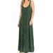 Sakkas Zuri Women's Tank Casual Maxi Stonewashed Long Boho Dress Loose Plain Basic - Green - 1X/2X