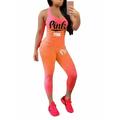 Women Casual 2pcs Tie Dye Tracksuit Ladies Summer Sleeveless Tank Top + Slim Fit Pants Workout Fitness Sport Gym Running Yoga Sweatsuit Clothing Set