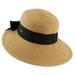 Scala Paper Braid Dimensional Brim Women's Hat in Tea