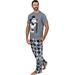 Disney Mens Pajama Mickey Fun Tee and Lounge Pants Sleepwear, Gray, Size: 2X