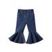 Kids Baby Girls Bell-Bottoms Pants Denim Wide Legs Jeans Trousers 1-6Y