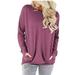 Women's Casual Loose Crewneck Long Sleeve Sweatshirts Solid Tie Dye Soft Thin Pullover Blouses Shirt Tops