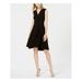 CALVIN KLEIN Womens Black Sleeveless V Neck Above The Knee Fit + Flare Evening Dress Size 16