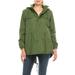 Urban Diction Hunter Green Faux-Fur Lined Anorak Jacket W/Removable Hood Zipper and Button Up (Large)