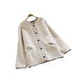 ZANZEA Women Winter Warm Fluffy Coat Button Up Patchwork Plush Outwear