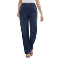 Woman Within Women's Plus Size Tall Comfort Waist Straight Leg Corduroy Pant