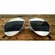 Women's Split Aviator Mirror Mirrored Reflective Large Ray Sunglasses Metal - Black Mirrored Lens, Silver Frame