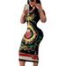 Womens Summer Print Short Sleeve Dress Slim Fit Casual Clubwear Sundress