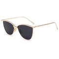 Unisex Outdoor Sports Sun Glasses Stylish Metal Frame Color Lens UV400 Sunglasses for Men Women Gold frame gray lens 8002