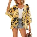 Women Floral Print Kimono Cardigans Summer Casual Chiffon Loose Open Front Cover Up Tops Kaftan S-3XL PLUS SIZE