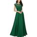 UKAP Ladies Lace Formal Maxi Dress Evening Party Wedding Bridesmaid Dresses Womens Long Chiffon Prom Evening Party Bridesmaid Wedding Maxi Dress