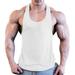 Musuos Musuos Mens gym sleeveless shirt Y-shaped vest sports fitness bodybuilding sports vest undershirt