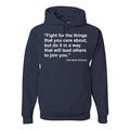 Fight for the Things that You Care About RBG Quote Political Unisex Graphic Hoodie Sweatshirt, Navy, 3XL