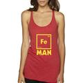 True Way 1261 - Women's Tank-Top Iron Man Fe 26 Periodic Table Science Chemistry Medium Red