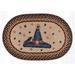 Black/Brown 20 x 0.35 in Indoor Area Rug - The Holiday Aisle® Holtz Witch Hat Printed Oval Area Rug Jute & Sisal | 20 W x 0.35 D in | Wayfair